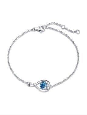 Sterling Silver Blue Topaz Teardrop Bracelet